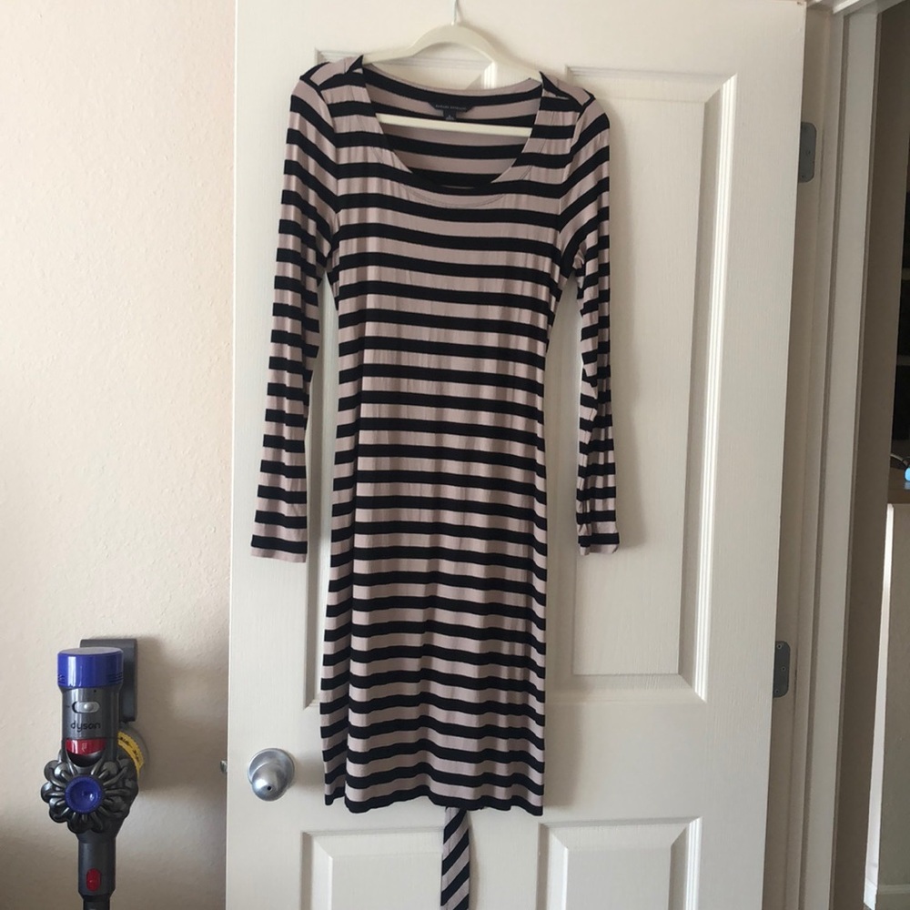 Banana republic striped dress with tie